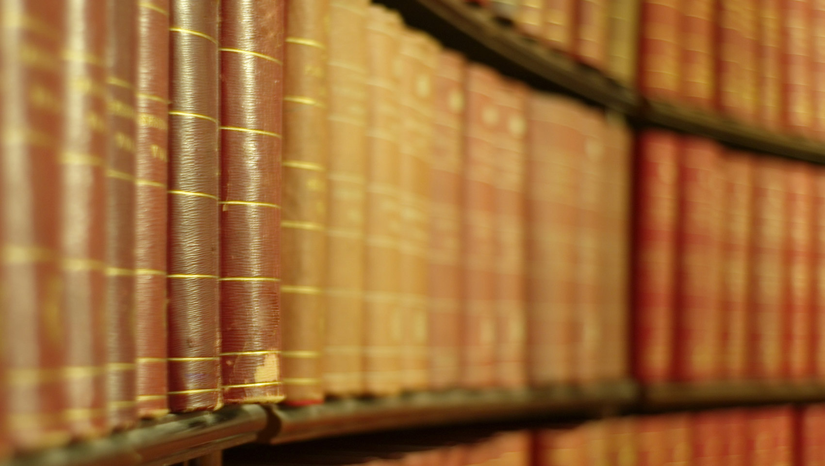 Close up of books on a shelf